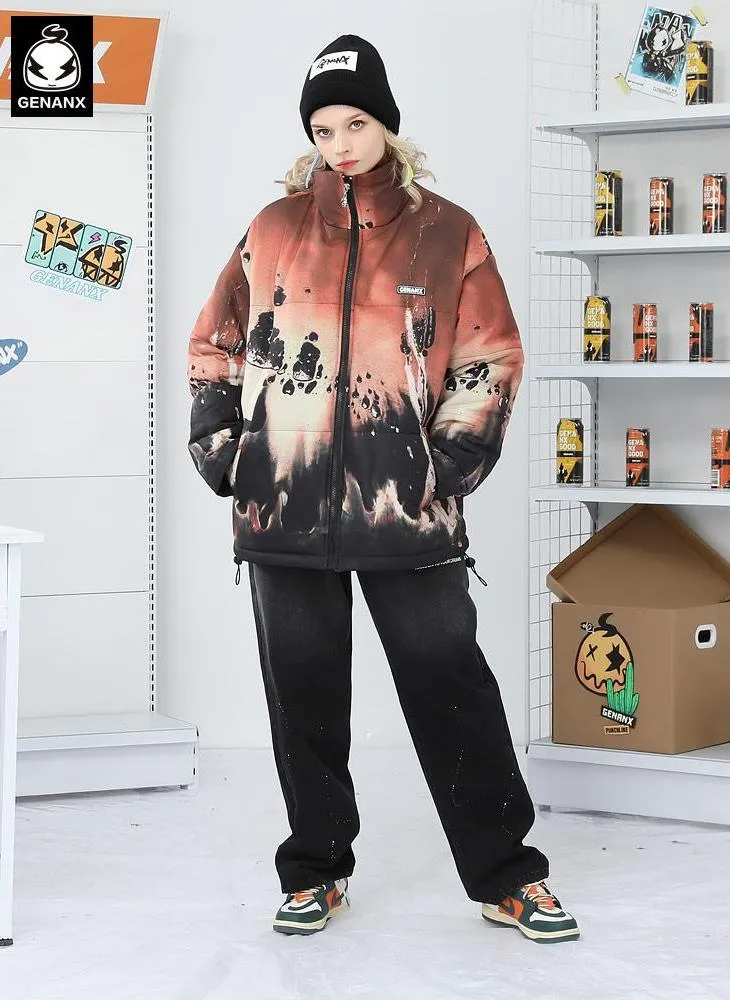 Dark Art Cartoon Graffiti Padded Coat