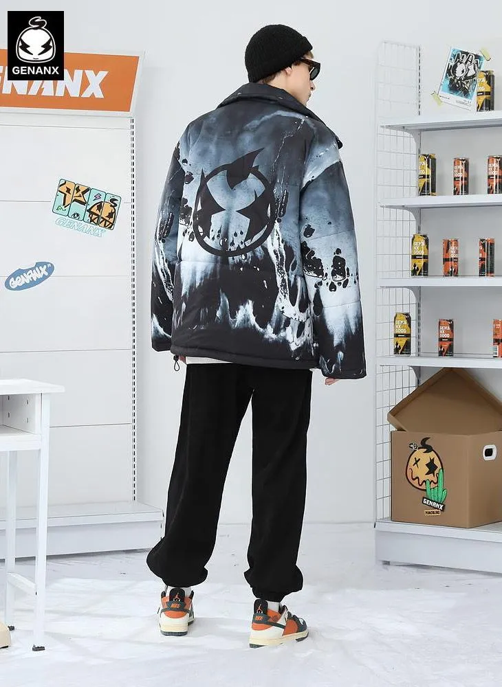 Dark Art Cartoon Graffiti Padded Coat
