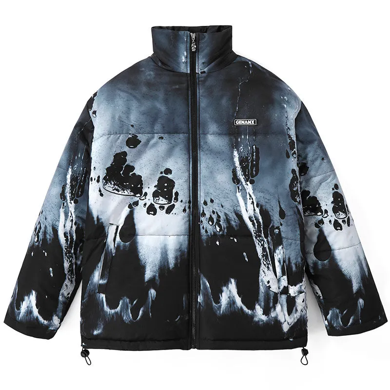 Dark Art Cartoon Graffiti Padded Coat