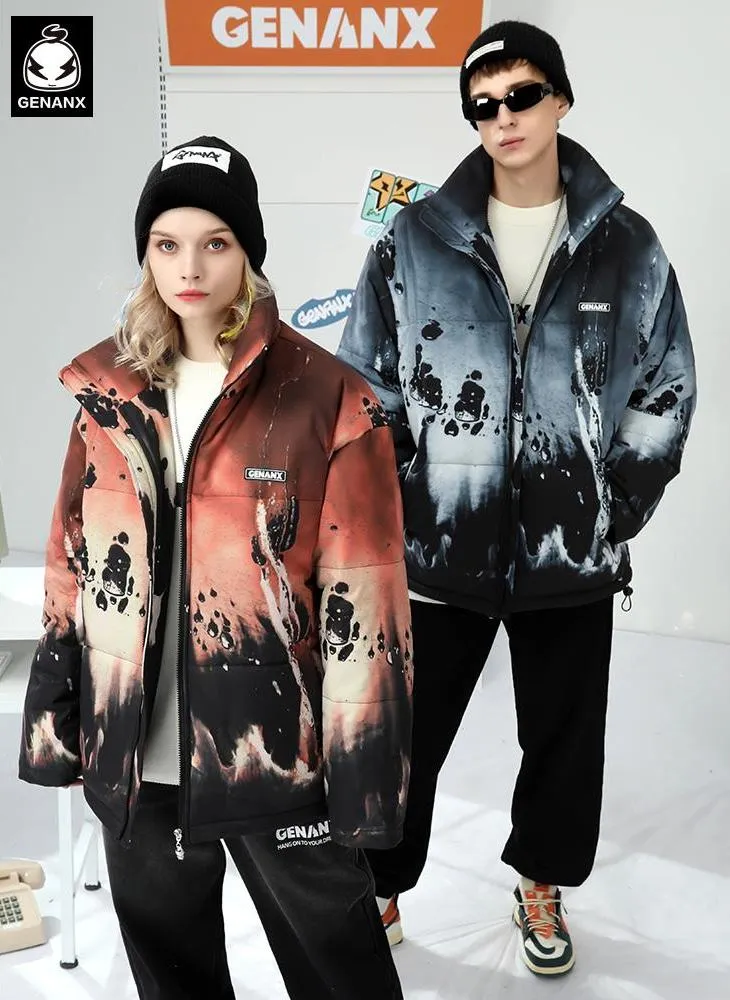 Dark Art Cartoon Graffiti Padded Coat