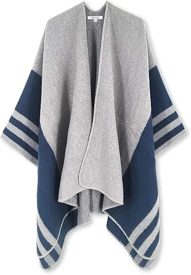 Deep Crimson Winter Chic Plaid Poncho Cardigan