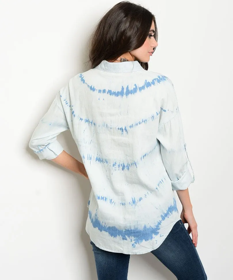 Denim detail fashion shirt