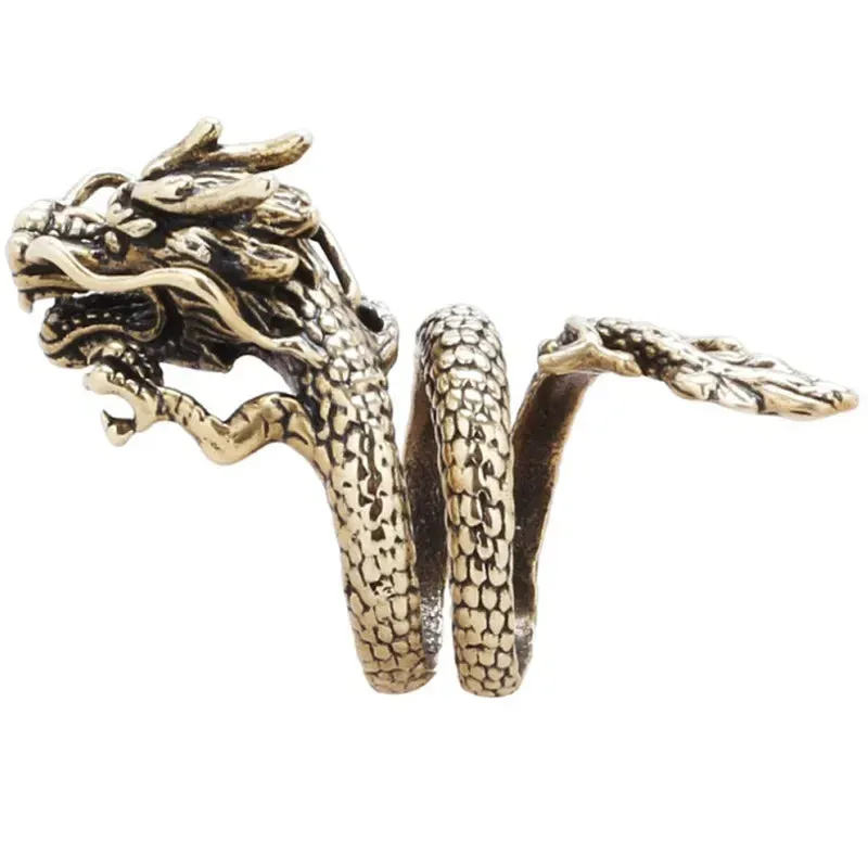 Dragon ring male open personality single trendy male index finger ring female trendy students retro style dragon ring