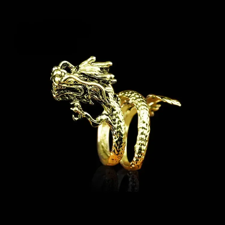 Dragon ring male open personality single trendy male index finger ring female trendy students retro style dragon ring