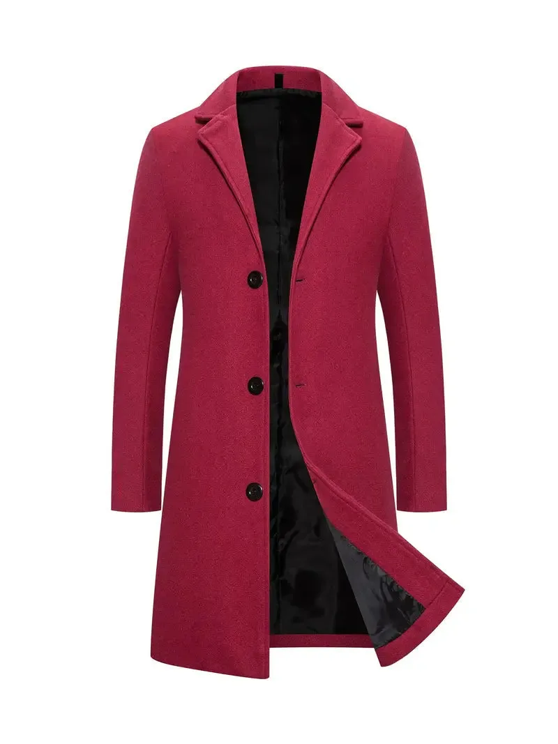 Exclusive Long Woolen Coat With Buttons For Men | Ideal for Winter