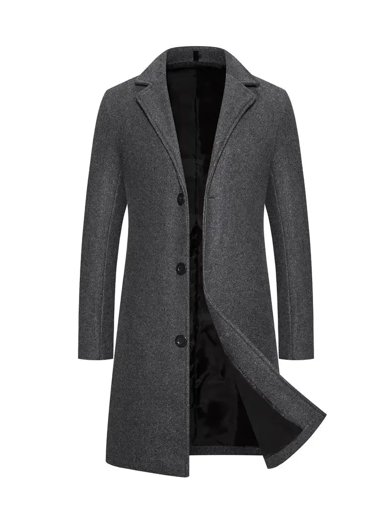 Exclusive Long Woolen Coat With Buttons For Men | Ideal for Winter