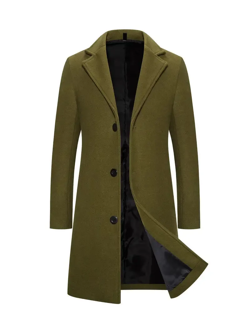 Exclusive Long Woolen Coat With Buttons For Men | Ideal for Winter