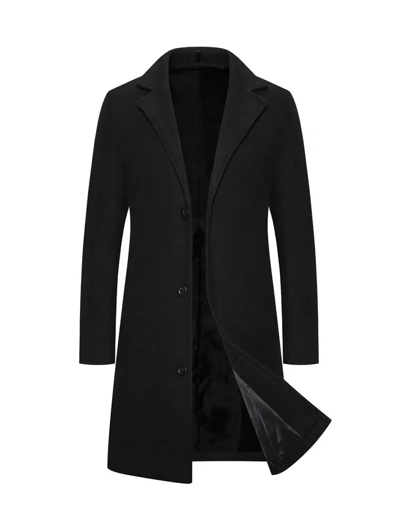 Exclusive Long Woolen Coat With Buttons For Men | Ideal for Winter
