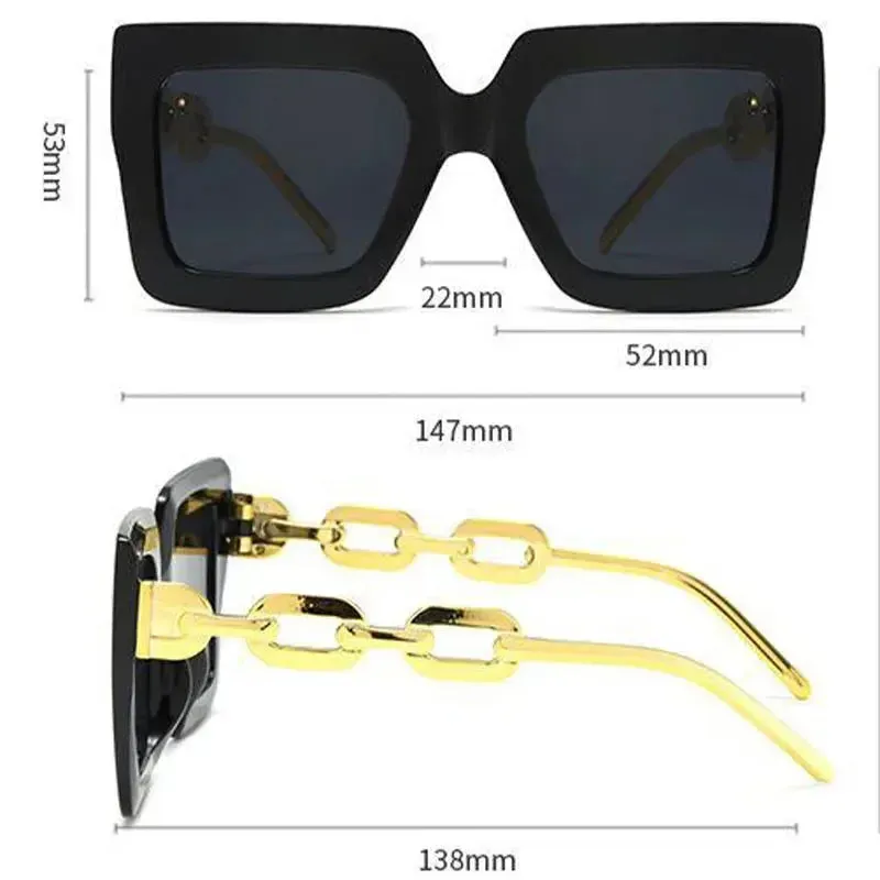 Fashion Large Frame Square Sunglasses New Women's Trendy Sunshade Sun Glasses Men Sports Windproof Eyewear UV400 Oculos De Sol