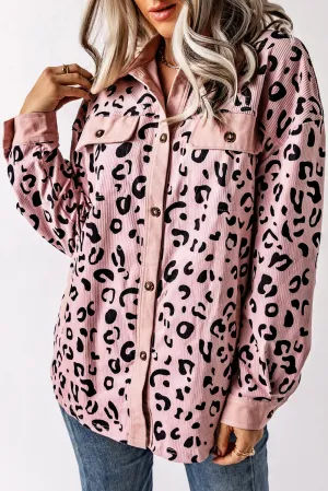 Flap Leopard Corduroy Jacket