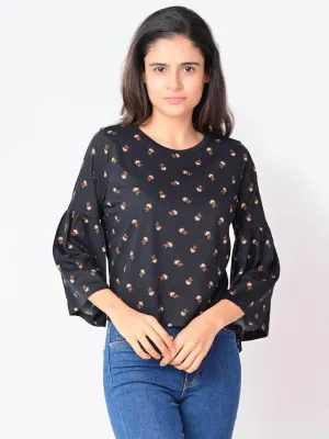 Flawless Women Black Bum Crop Top
