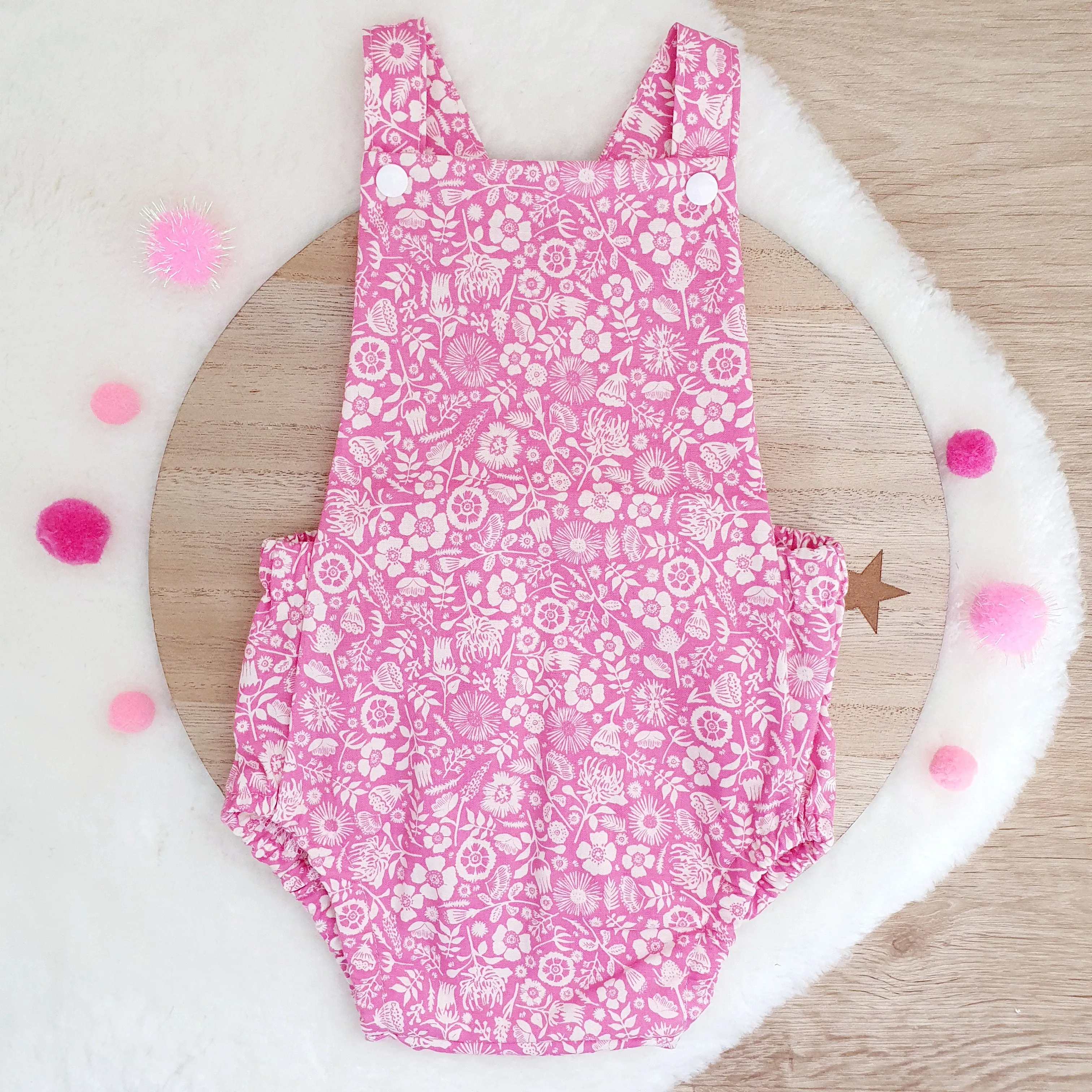 FLORAL Baby Romper, Size 0