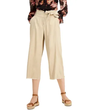 Frayed Zip-Front Culottes