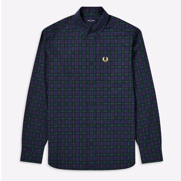 Fred Perry Winter Tartan Shirt Carbon Blue