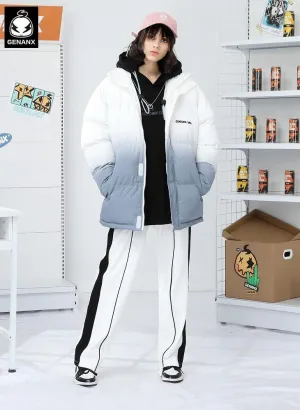 Gradient Stand Collar Padded Coat