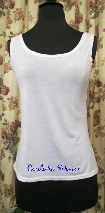 Handmade White, Open Back, Rhinestone, Summer Tank Top