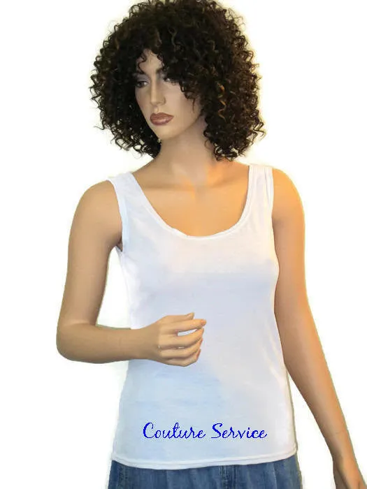 Handmade White, Open Back, Rhinestone, Summer Tank Top