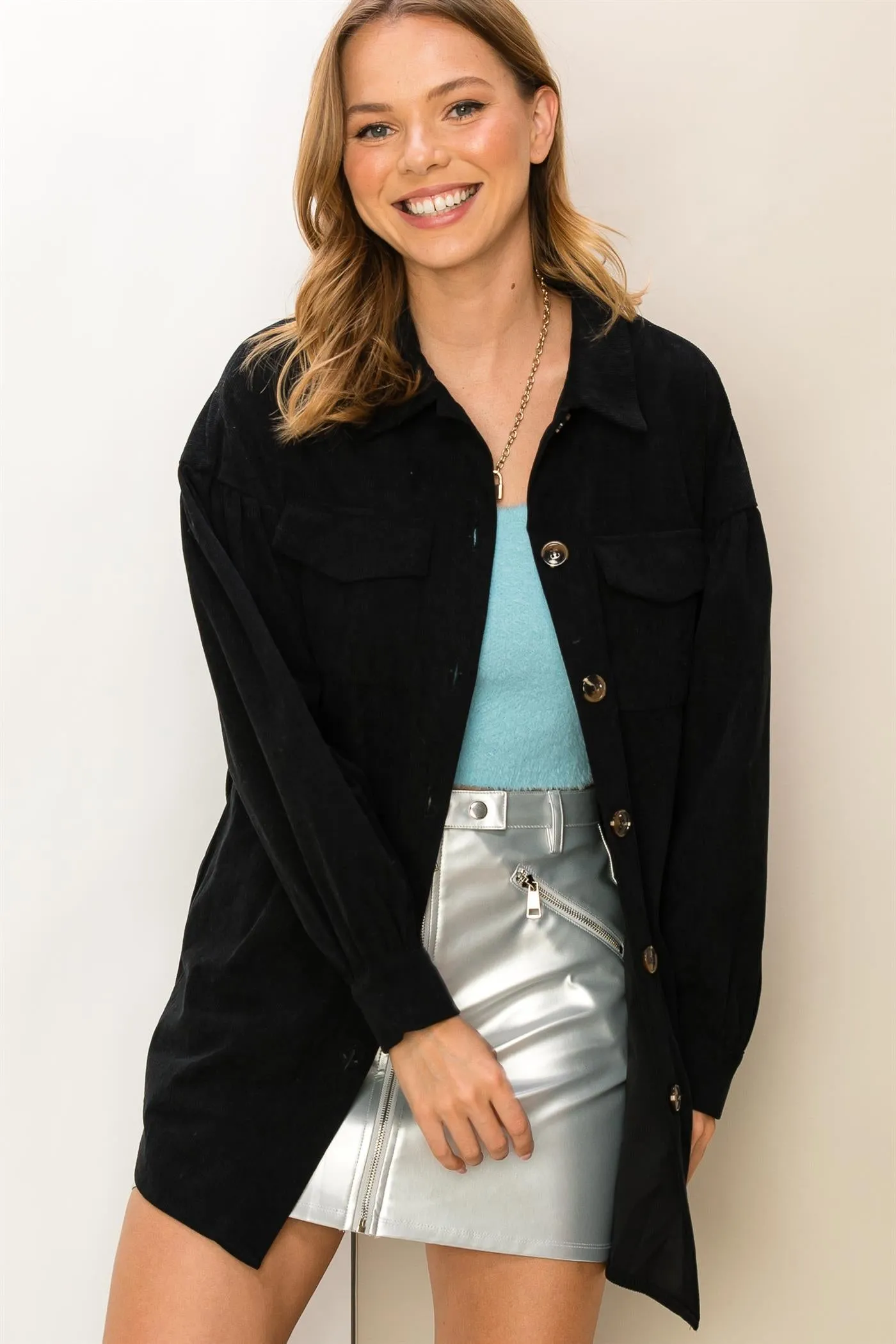HF23F964CORDUROY BELTED JACKET