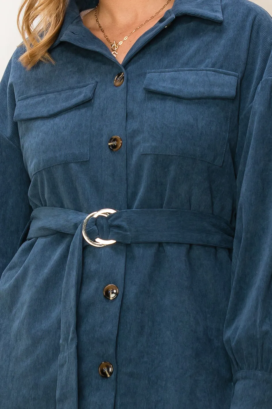 HF23F964CORDUROY BELTED JACKET