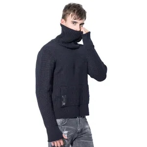 High Collar Knitted Casual Sweater