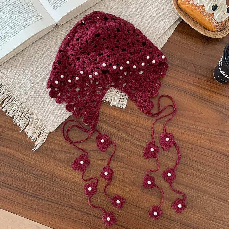Hollow Pearl Tassel Pendant Bao Head Hat