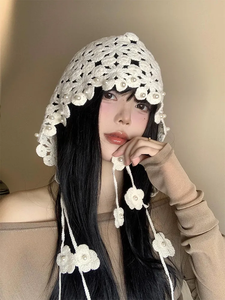 Hollow Pearl Tassel Pendant Bao Head Hat