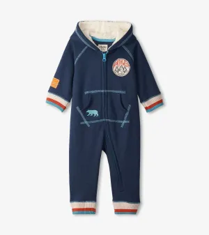 Indigo Melange Baby Hooded Romper | Hatley