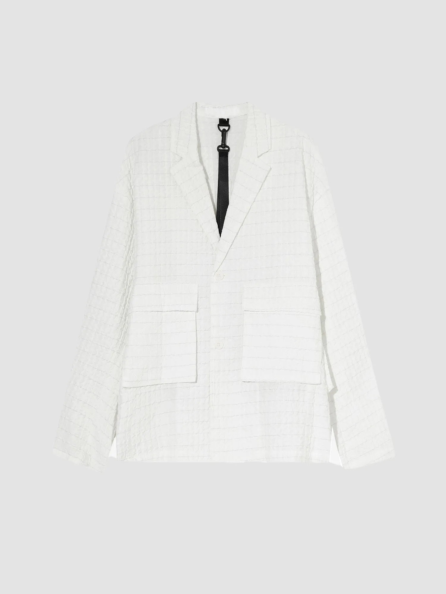 JUSTNOTAG Casual Plain Cotton Turn-down Collar Suit jacket