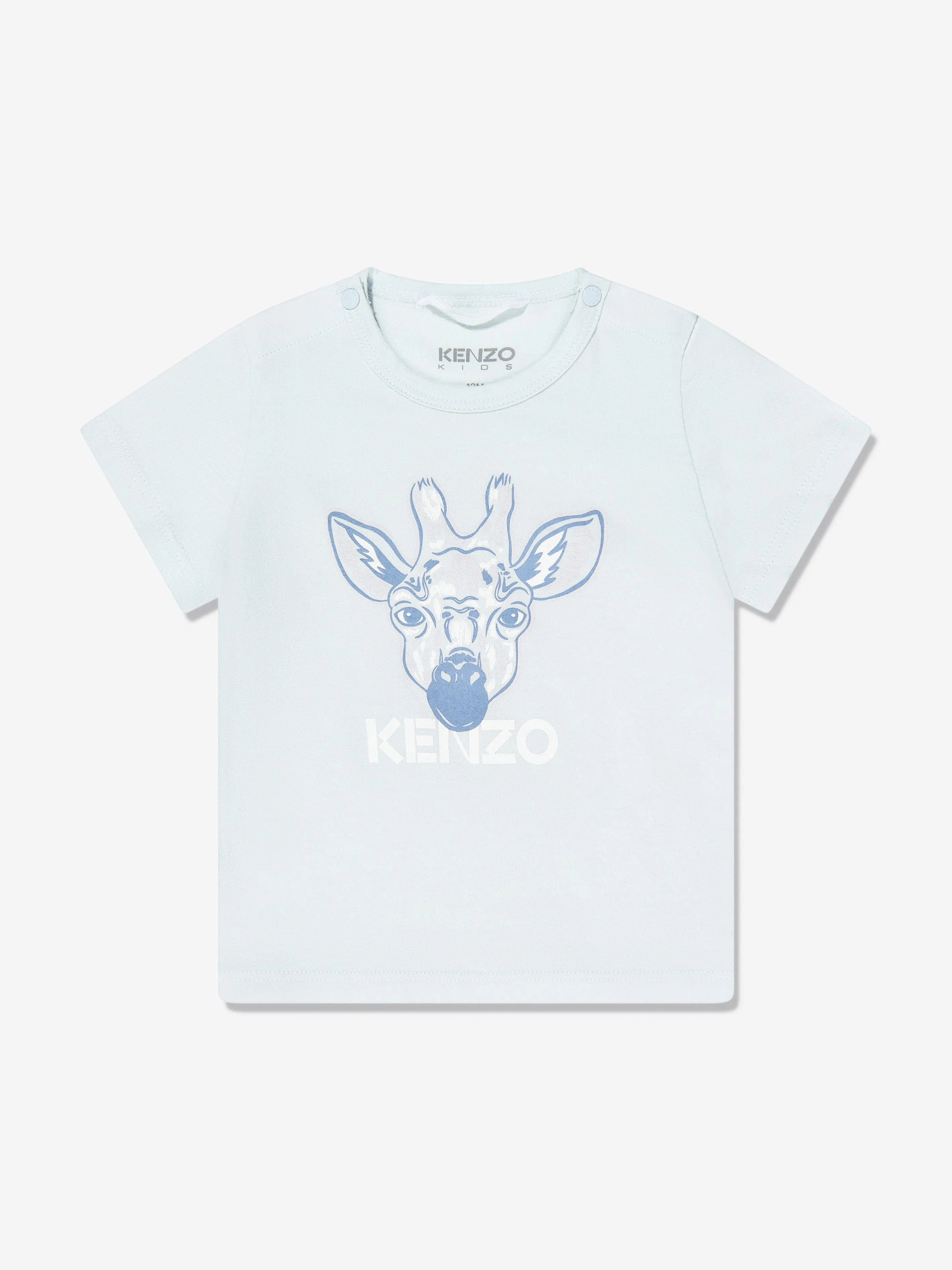 KENZO Baby Boys Organic Cotton Giraffe T-Shirt in Blue