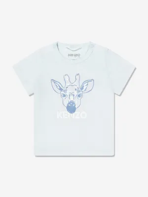 KENZO Baby Boys Organic Cotton Giraffe T-Shirt in Blue