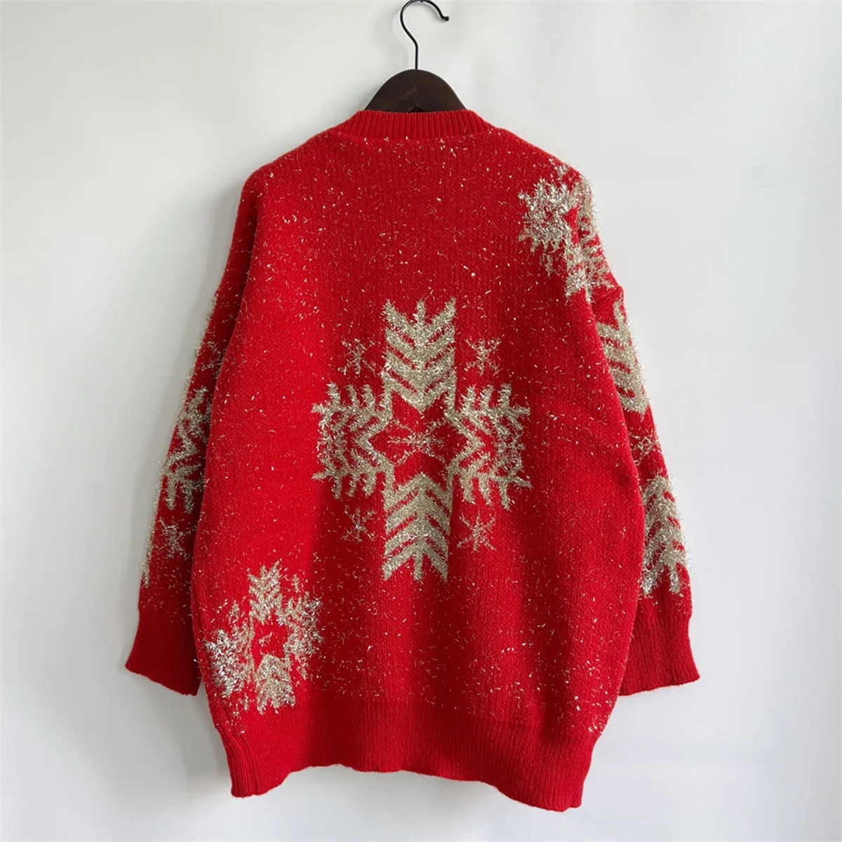 kesley Snowflake Pattern Long Sleeve Sweater