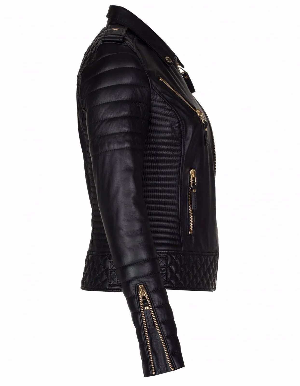 Lambskin Slim Fit Black Leather Women's Jacket