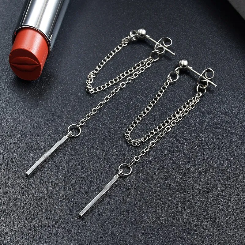 Long Crystal Tassel Gold Color Dangle Earrings for Women, Drop Earing Fashion Jewelry