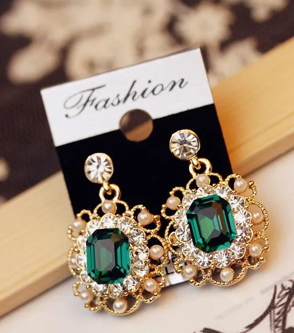 Long Crystal Tassel Gold Color Dangle Earrings for Women, Drop Earing Fashion Jewelry