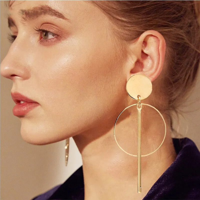 Long Crystal Tassel Gold Color Dangle Earrings for Women, Drop Earing Fashion Jewelry