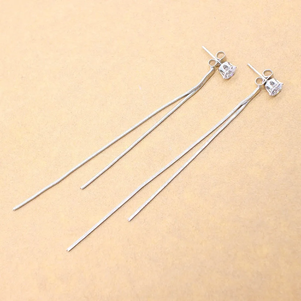 Long Crystal Tassel Gold Color Dangle Earrings for Women, Drop Earing Fashion Jewelry