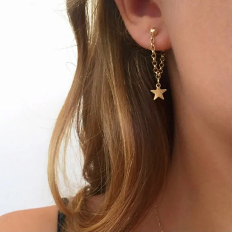 Long Crystal Tassel Gold Color Dangle Earrings for Women, Drop Earing Fashion Jewelry
