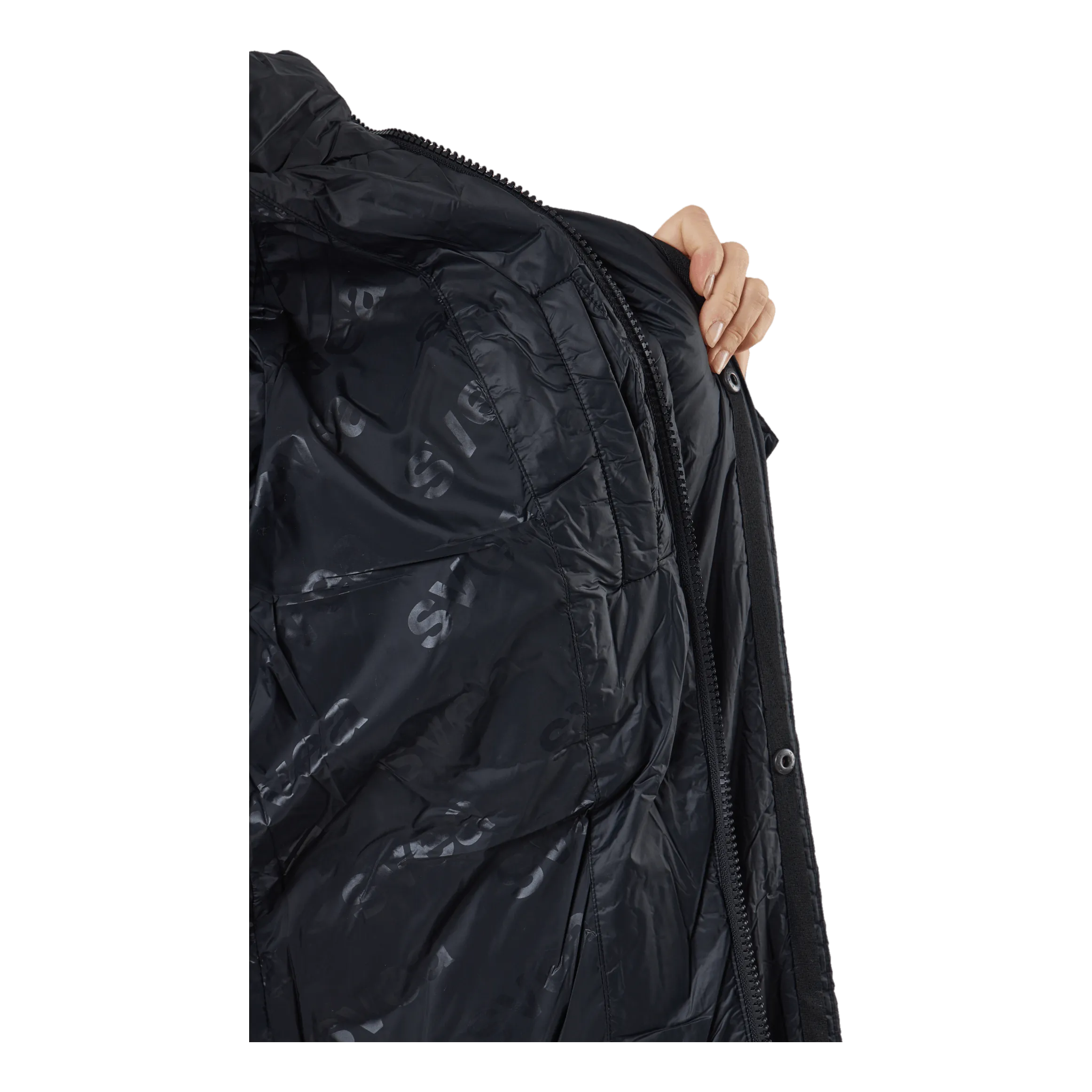 Loose Hood Coat Black