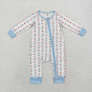 LR1184 BAMBOO Christmas nutcracker dog boy romper 202408 RTS sibling