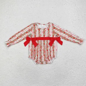 LR1303 bow Christmas  girl romper 202408 sibling RTS