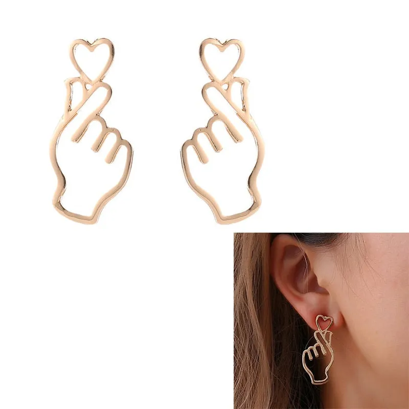 Luxury Gold Color Colorful Crystal Bow Stud Earrings For Women Ear Cuff Piercing Rhinestone Earring