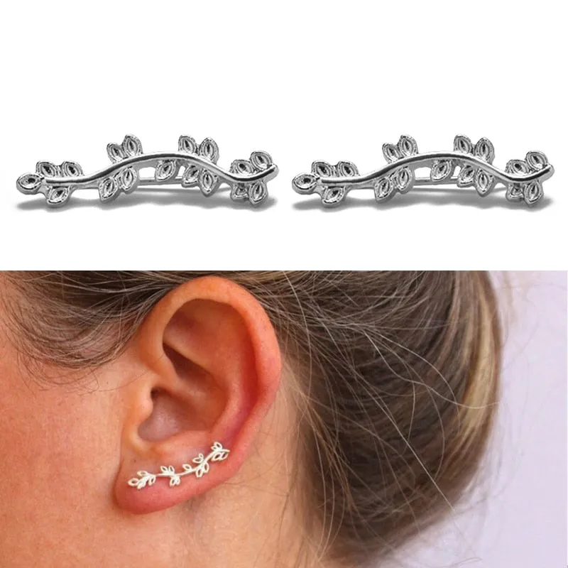 Luxury Gold Color Colorful Crystal Bow Stud Earrings For Women Ear Cuff Piercing Rhinestone Earring