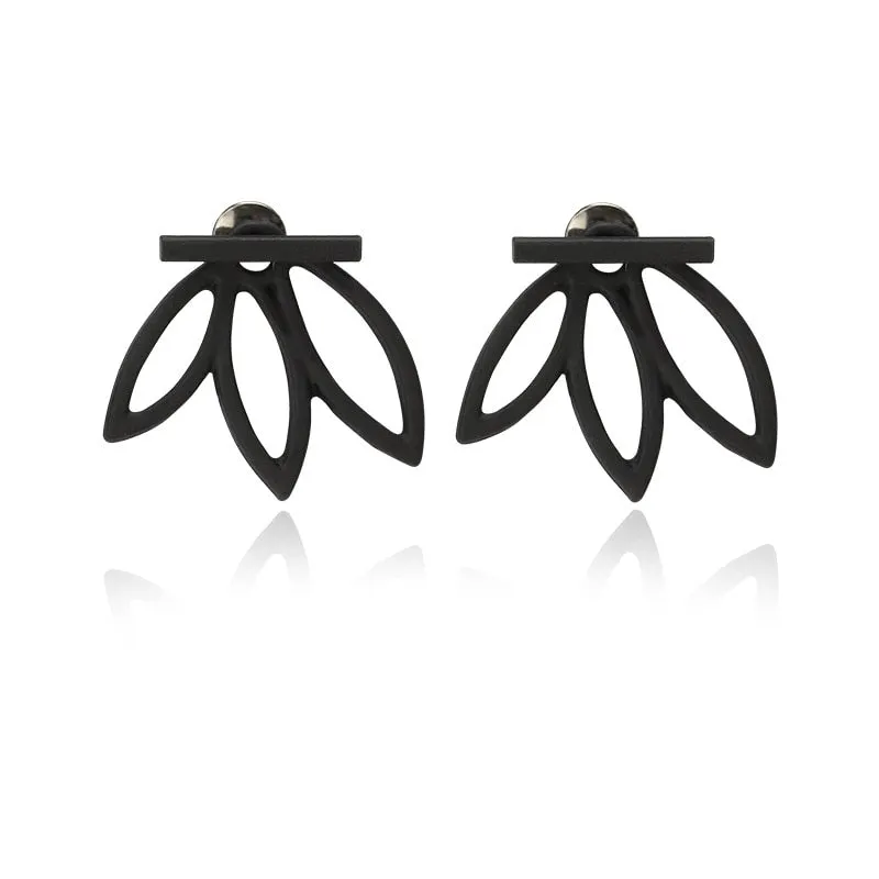 Luxury Gold Color Colorful Crystal Bow Stud Earrings For Women Ear Cuff Piercing Rhinestone Earring