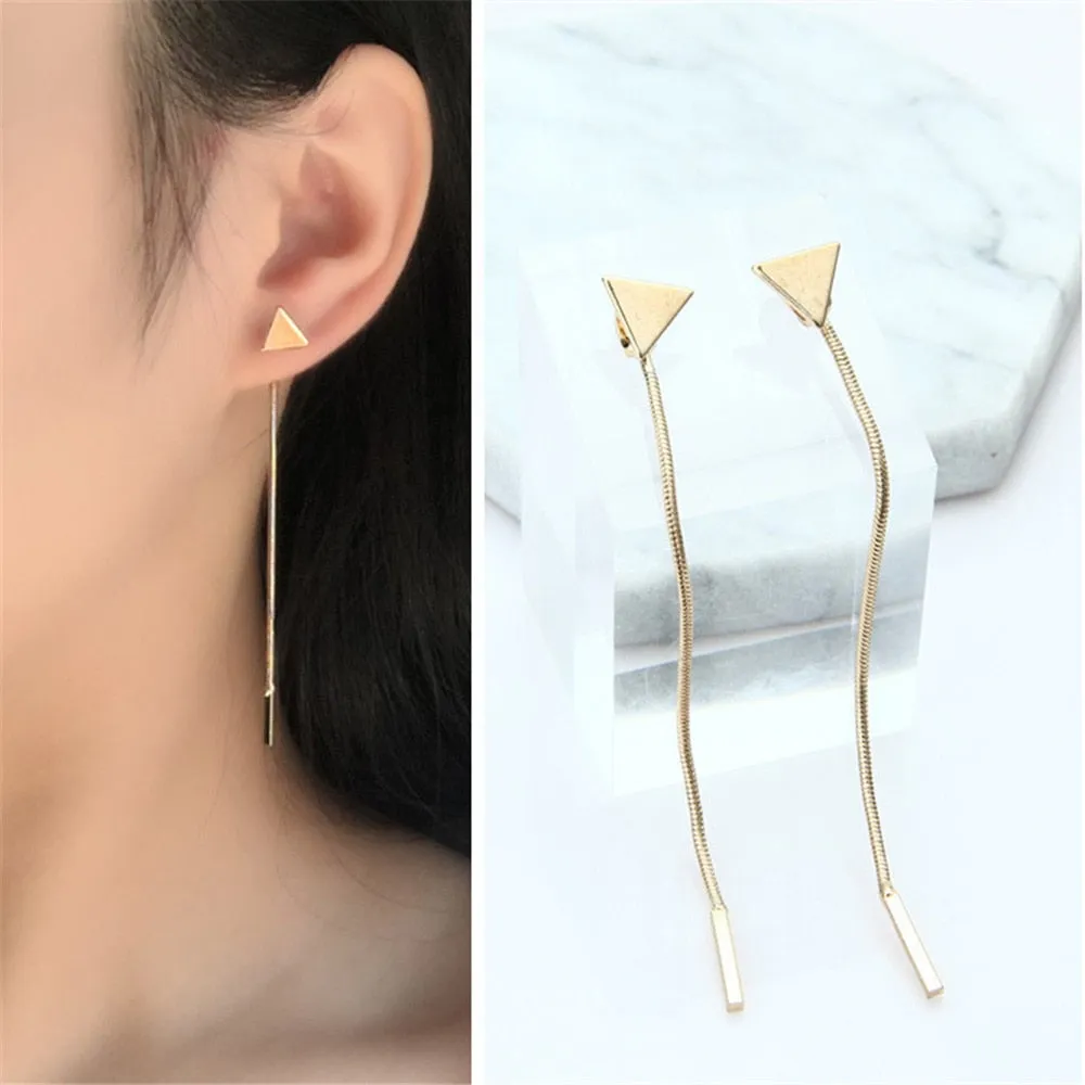 Luxury Gold Color Colorful Crystal Bow Stud Earrings For Women Ear Cuff Piercing Rhinestone Earring