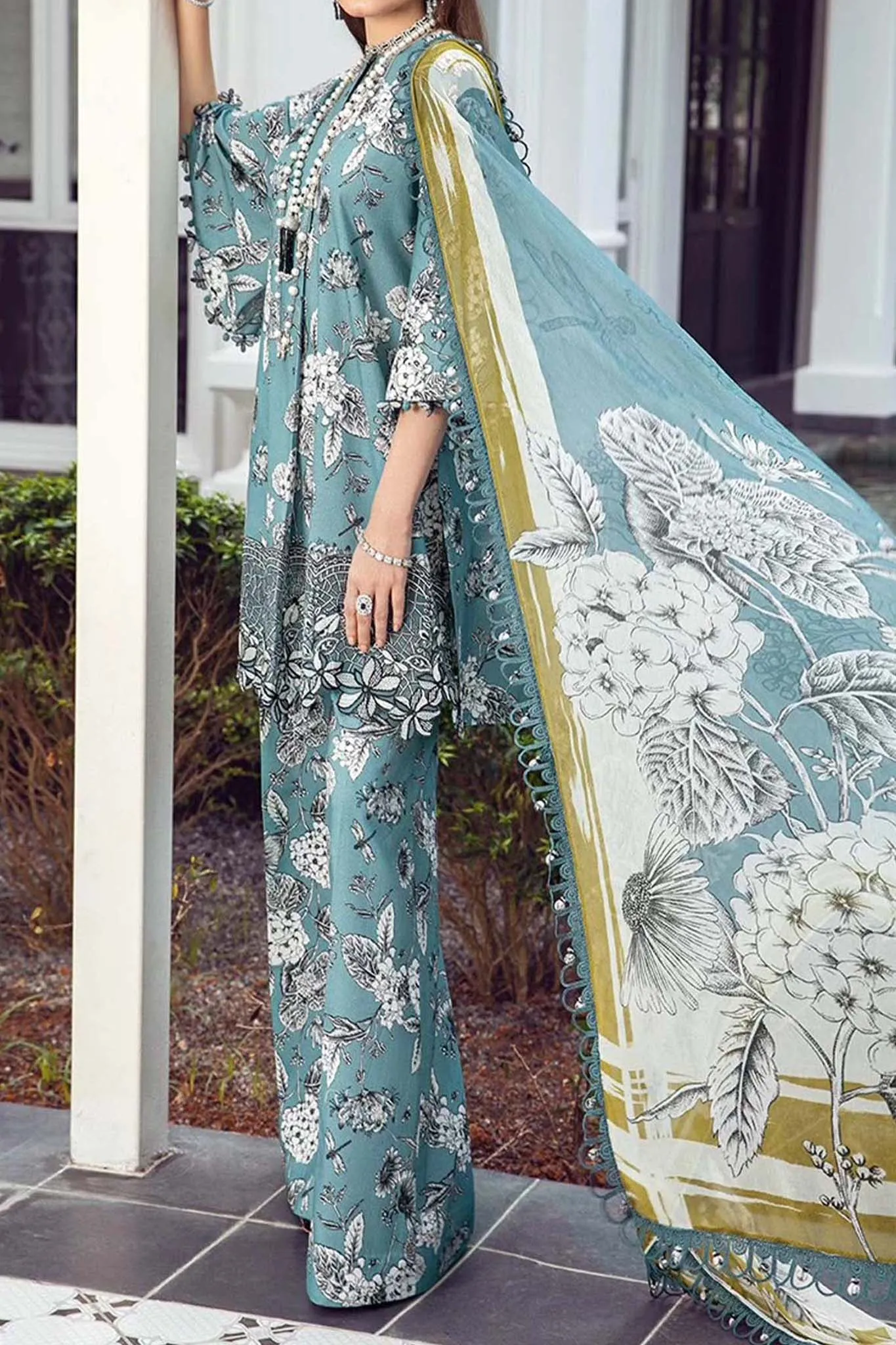 M Prints by Maria.B Unstitched 3 Piece Fall Edition'2023-MPT-1908-B