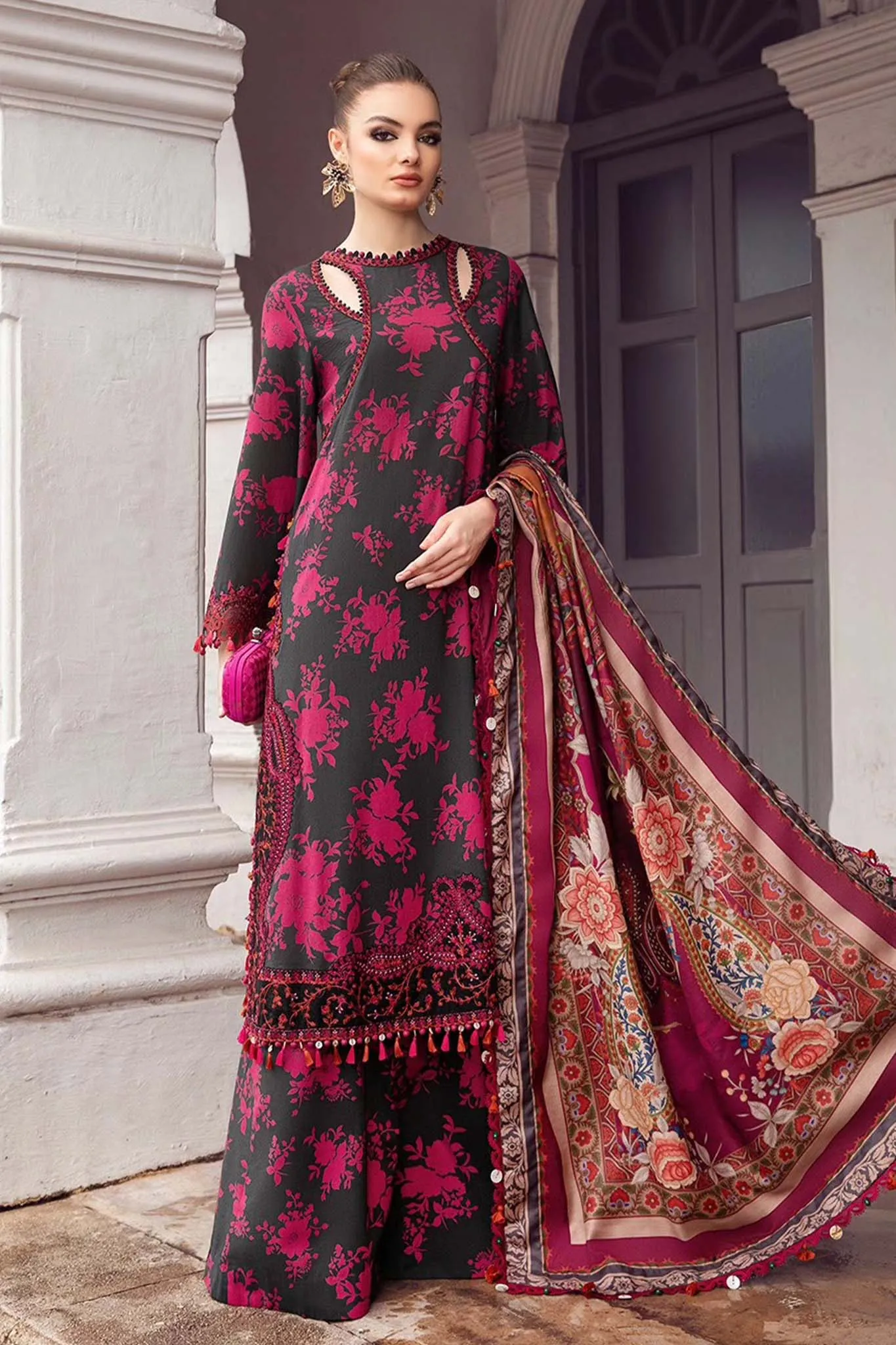 M Prints by Maria.B Unstitched 3 Piece Fall Edition'2023-MPT-1909-B