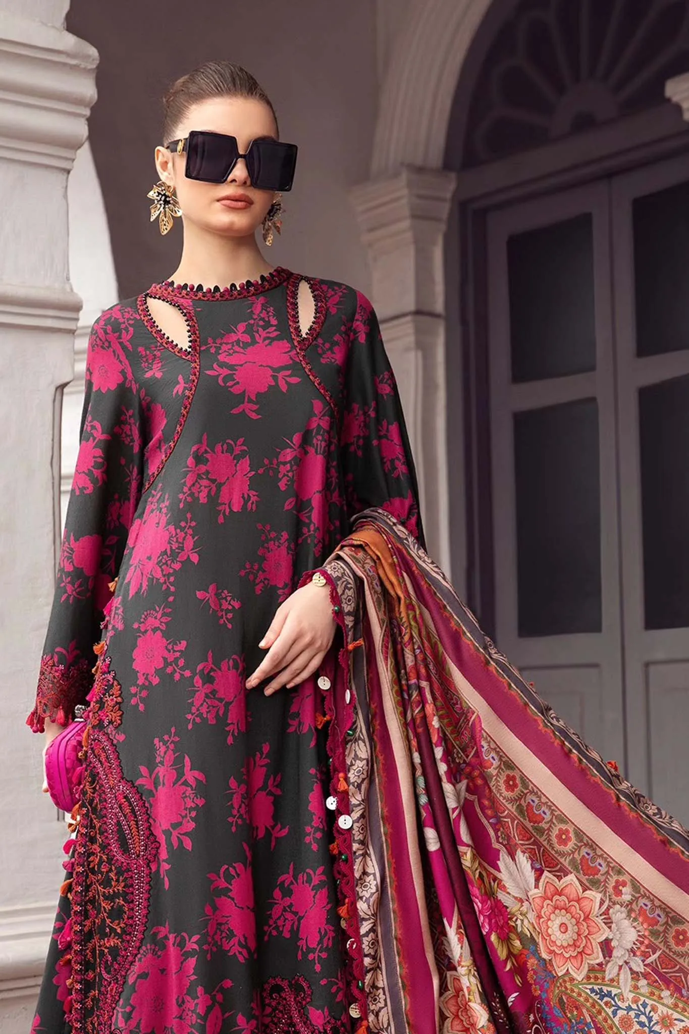 M Prints by Maria.B Unstitched 3 Piece Fall Edition'2023-MPT-1909-B