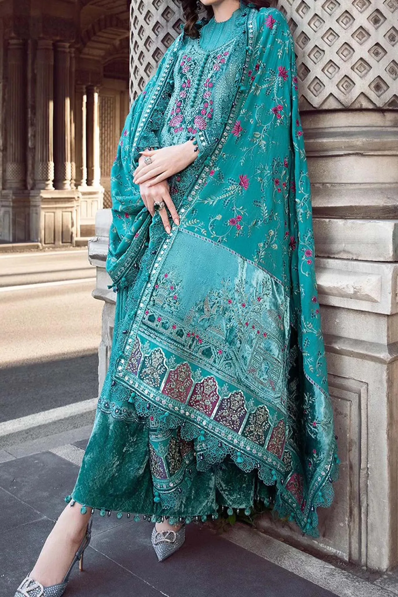 Maria B Unstitched 3 Piece Emb Linen Collection'2023-DL-1105