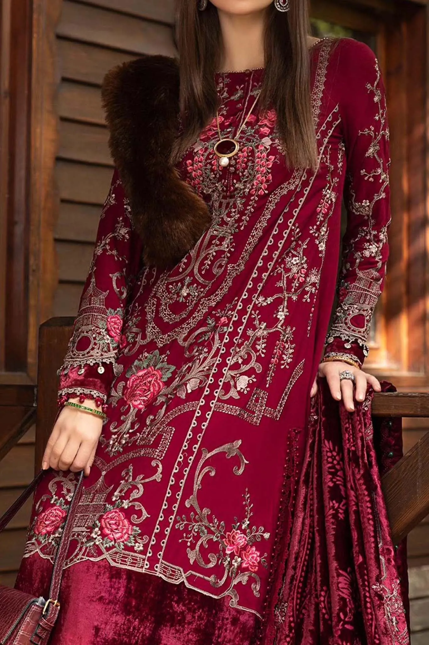 Maria B Unstitched 3 Piece Emb Linen Collection'2023-DL-1112