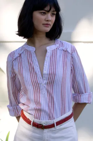 Marie Louise De Monterey Amelie Blouse in Lilac/Brick